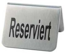 aps Bordskilt RESERVED Rustfri stål/Sort skrift,2 stk/sæt - (2 stk.) kaina