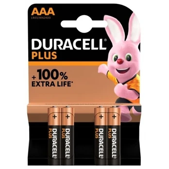 Elementai DURACELL LR3 AAA 1.5V 4 vnt. - 1 pak.