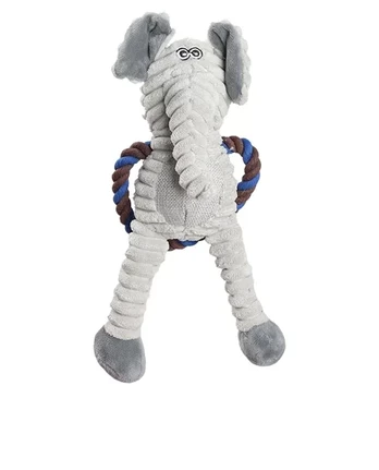 Uniq Pets Ropy pliušinis dramblys su virve žaislas šunims, 30 cm