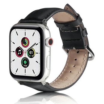 Beline dirželis Apple Watch Leather 38|40|41mm juoda |juodas