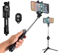 RoGer Selfie Stick + Tripod Stand with Bluetooth Remote Control kaina