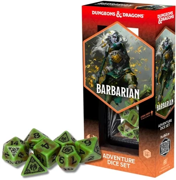 Sirius Dice Dungeons & Dragons Adventure Dice - Barbarian: Žalias / Brown