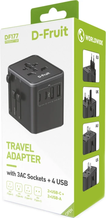 D-Fruit travel adapter DF177