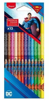 Spalvoti pieštukai MAPED SUPERMAN, 12 sp.