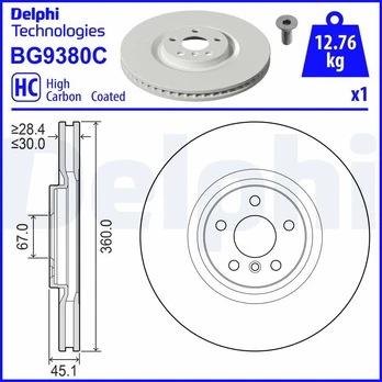 Stabdžių diskas DELPHI BG9380C