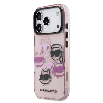 Dėklas Karl Lagerfeld IML Multi K&CH Heads Case for iPhone 17 Pro Rožinė