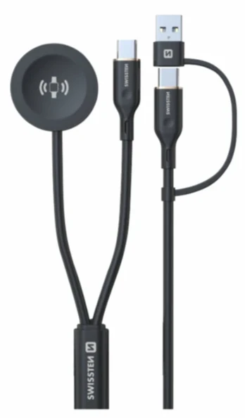 Swissten Wireless 2in1 Charging Cable for Samsung Galaxy Watch / 2x USB-C / USB 1.2m