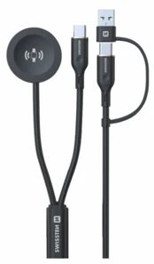Swissten Wireless 2in1 Charging Cable for Samsung Galaxy Watch / 2x USB-C / USB 1.2m kaina