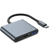 Pilkas adapteris - šakotuvas "Tech-Protect V1-Hub 3n1"