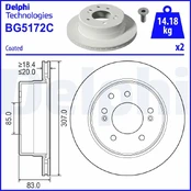 Stabdžių diskas DELPHI BG5172C kaina