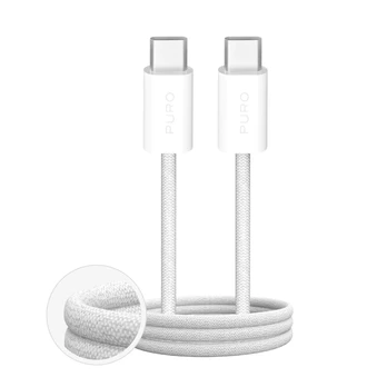 Puro Fabrik 4 100W braided USB-C - USB-C 1m cable - white