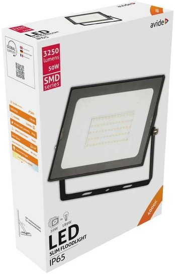 Avide LED prožektorius Slim 50W, juodas