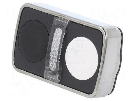 Switch: double | 22mm | Stabl.pos: 1 | white/black | IP66 | flat | Pos: 2