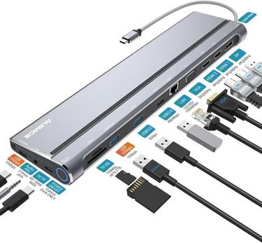 Usb-c Dokavimo stotelė 14-in-1 su 4k Hdmi, Dp, 10gbps