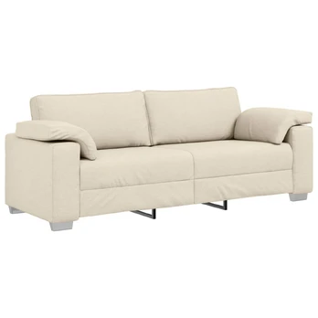 3-Vietis Sofa Smėlio 220 cm Lino mišinio audinys