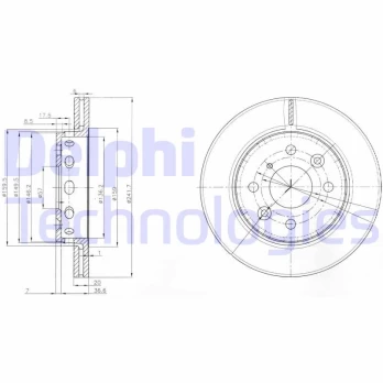 Stabdžių diskas DELPHI BG3074