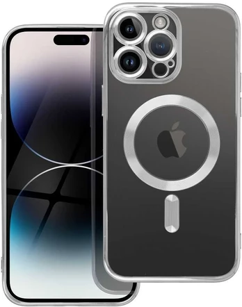 ELECTRO MAG COVER case compatible with MagSafe for IPHONE 16 sidabrinis