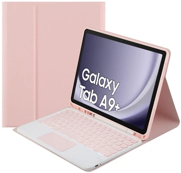 Strado Dėklas su klaviatūra Bluetooth touchpad do Galaxy Tab A9 Plus (Rožinė)