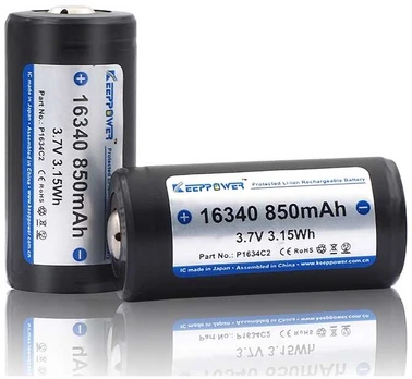 KeepPower akumuliatorius 16340 850mAh 3,7V 2vnt.