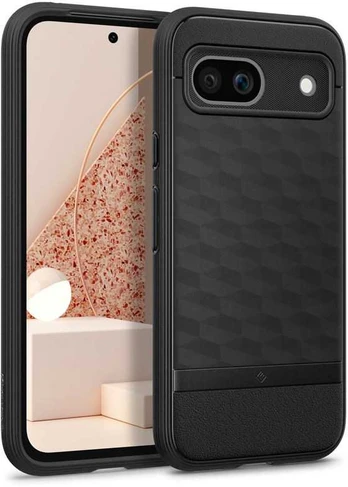 Dėklas Spigen Caseology Parallax, matte juodas - Google Pixel 8a