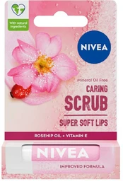 Nivea Caring Scrub Super Soft Lips rūpestinga lūpų šveitimo lazdelė Wild Rose 4,8g kaina
