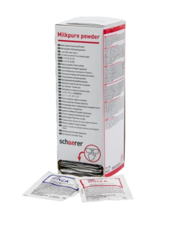 SCHAERER pieno sistemos valymo milteliai (50 vnt./pak)