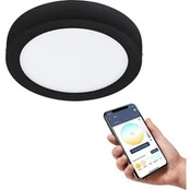 Išmanus paviršinis LED šviestuvas EGLO FUEVA-Z, IP44 16,5W, 2700-6500K, 2100lm, juodos sp, Ø21cm,APP