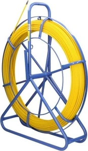 Pilot for pulling cables, fiberglass FRP, 4,5mm, 25m, yellow, without wheels