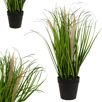 Dirbtinė dekoratyvinė pampų žolė vazonėlyje, 40 cm