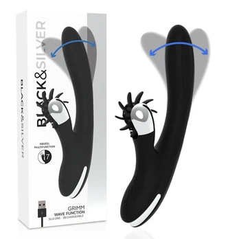 Black & Silver GRIMM WAVE FUNCTION Intimate Wave Stimulator USB 24cm