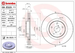 Stabdžių diskas BREMBO 09.E520.11 kaina