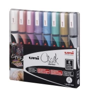 Uni - Chalkmarker 5M - Metallic colors, 8 pc kaina