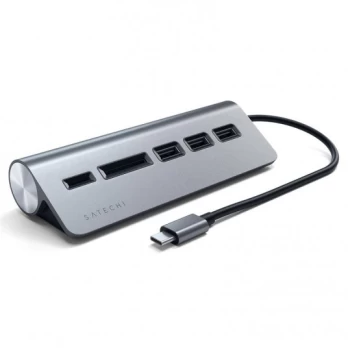 USB Hub Satechi USB-C Aluminum Hub & Card Reader Space Grey
