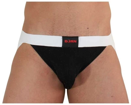 BURN - 004 JOCK SHINY Juodas / Baltas XL