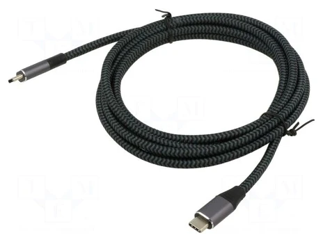 Cable | USB 3.2 | USB C plug,both sides | 2m | white-black | 20Gbps
