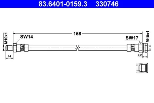 Stabdžių žarnelė ATE 83.6401-0159.3