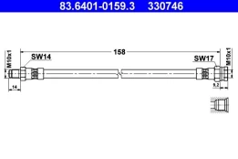 Stabdžių žarnelė ATE 83.6401-0159.3 kaina