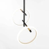 LED lubinis šviestuvas "Ulaop", du žiedai, juodas
