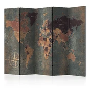 Artgeist Pertvara - Room divider – Map in browns and greys kaina