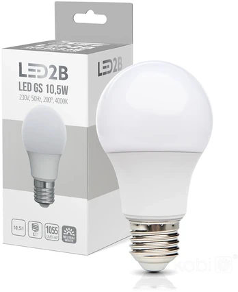 10,5W LED lemputė GS, E27, balta, 4000K, 200°