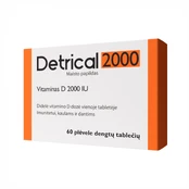 DETRICAL vitaminas D3 2000 IU N60 kaina