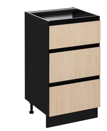 Virtuvinė spintelė Roma Dół 40/81 3S, ruda/juoda