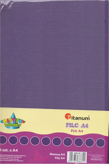 A4 violetinės spalvos veltinis 10 vnt - Titanum