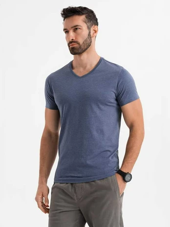 Blue t-shirt for men - mėlynas melange