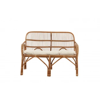 Lauko sofa Nella, Ratanas/Balta pagalvė