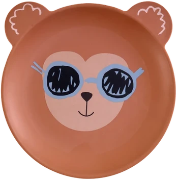 Rice - Kids Plate - Monkey Print - Mat Finish