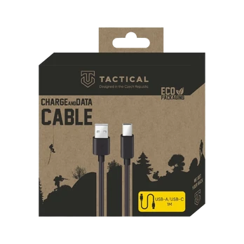 Tactical Smooth Thread Cable USB-A|USB-C 1m Juodas