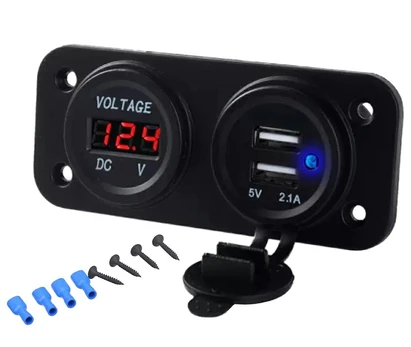 Įkroviklis PLS37B CAR CHARGER VOLTOMETER