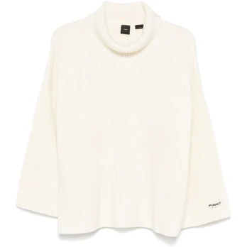 Megztinis su kaklu moterims, Balta, Turtleneck