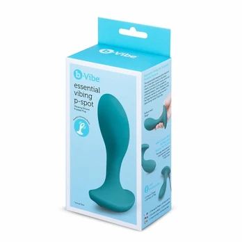 b-Vibe 4 Inch Prostate Vibe Silicone Intimate Massager, Black, USB Rechargeable